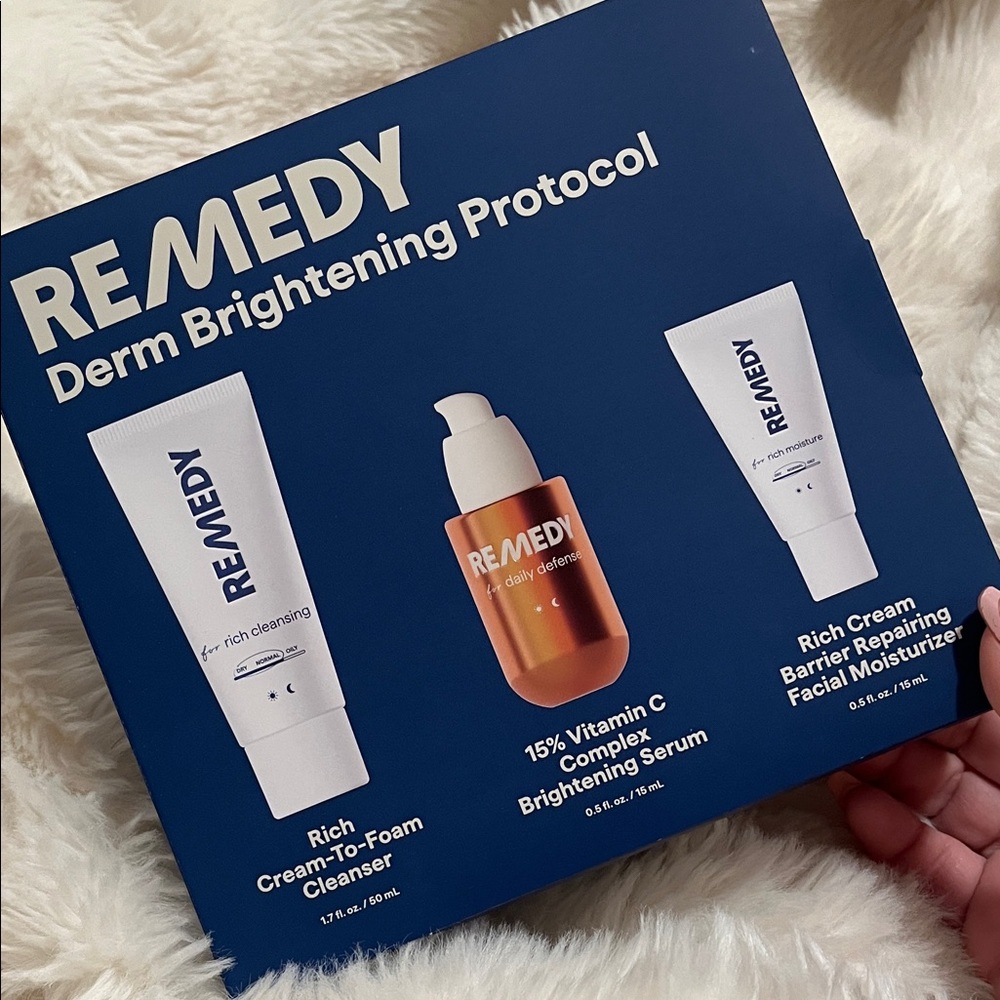 Remedy Derm Brightening Protocol Set — Blue Packaging with Copper Serum
